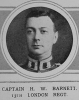 Barnett H W Captain 13th London Regiment The Illustrated London News 29th May 1915