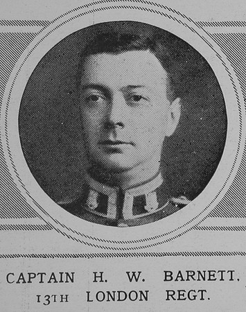 Barnett H W Captain 13th London Regiment The Illustrated London News 29th May 1915
