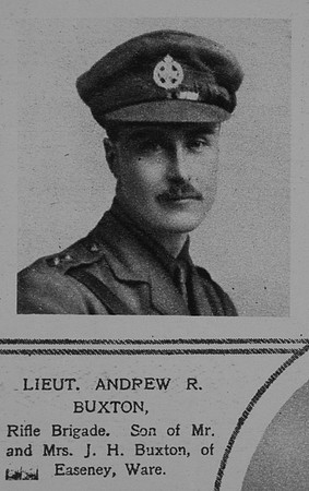 Buxton A R Lt 3rd Rifle Brigade The Illustrated London News 14th Jul 1917