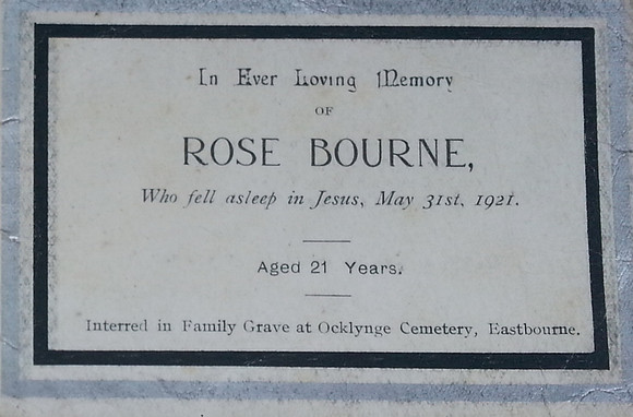 Memorial Card Rose Bourne Inside 2
