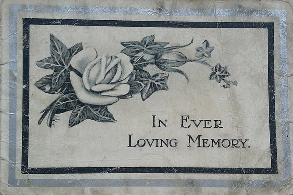 Memorial Card Rose Bourne Front