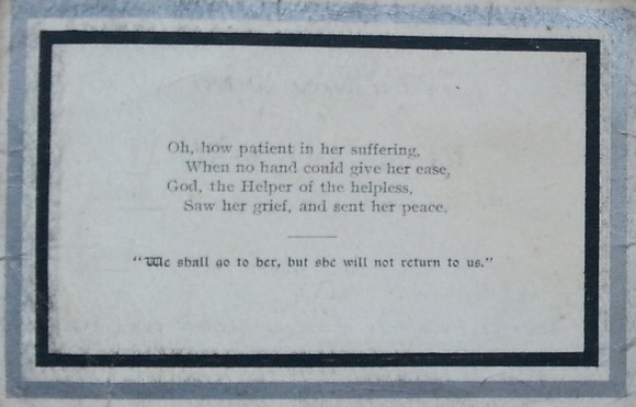 Memorial Card Rose Bourne Inside 1
