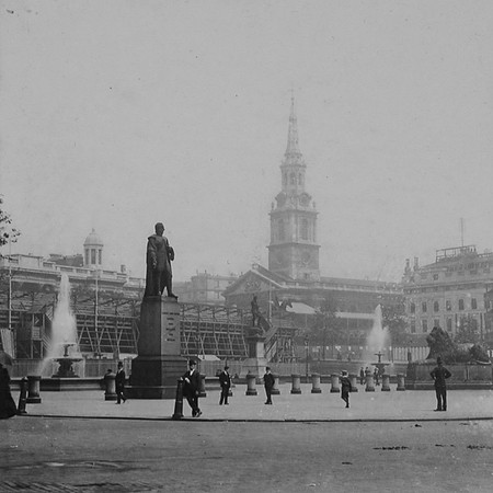 Trafalgar Square London 1901 With The Stands Ready For King Edwards Coronation Procession