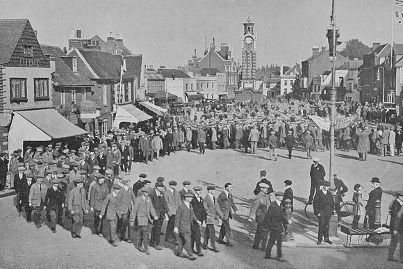 The University And Public Schools Brigade In Epsom High Street 19th Sep 1914