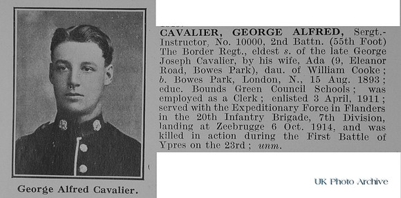 Cavalier G A Sergt 10000 2nd Border Regiment Obit