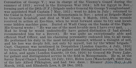 Chapman G H Captain Indian Army Obit Part 2