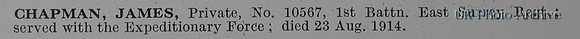 Chapman J Pte 10567 1st East Surrey Regiment