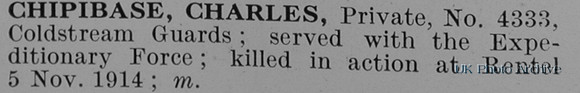 Chipchase C Pte 4333 Coldstream Guards