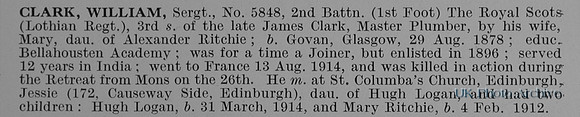 Clark W Sergt 5848 2nd Royal Scots