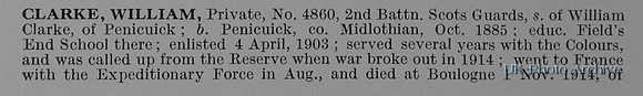 Clarke W Pte 4860 2nd Scots Guards Obit Part 1