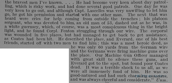 Coates B M 2nd Lt 10th Rifle Brigade Obit Part 2