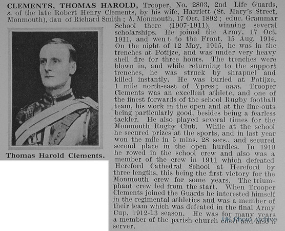 Clements T H Tpr 2803 2nd Life Guards Obit