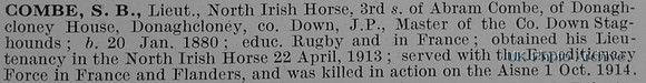 Combe S B Lt North Irish Horse