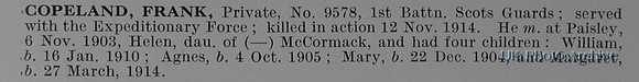 Copeland F Pte 9578 1st Scots Guards