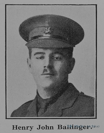 Ballinger H J 2nd Lt 1st Monmouthshire Regiment