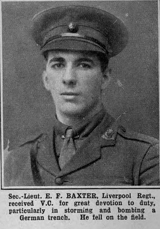 Baxter E F 2nd Lt VC Kings Liverpool Regiment