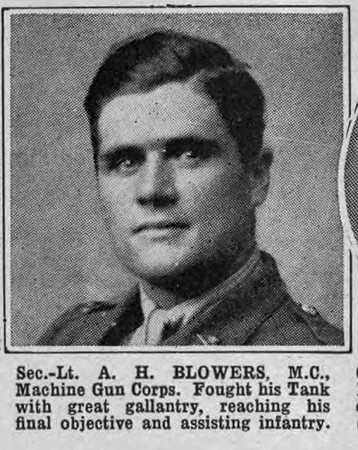 Blowers A H 2nd Lt MC Machine Gun Corps