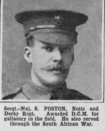 Poston S Sergt Maj DCM Notts And Derby Regiment