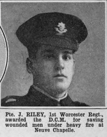 Riley J Pte DCM 1st Worcestershire Regiment