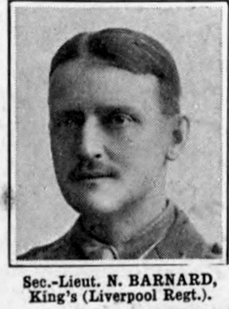 Barnard N 2nd Lt Kings Liverpool Regiment