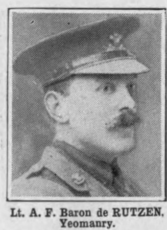 De Rutzen A F Lt Baron Pembroke Yeomanry