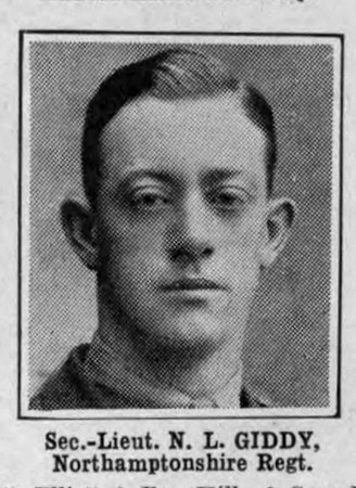 Giddy N L 2nd Lt  Northants Regiment