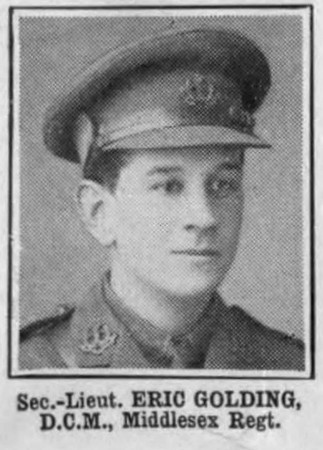 Golding E 2nd Lt DCM Middlesex Regiment