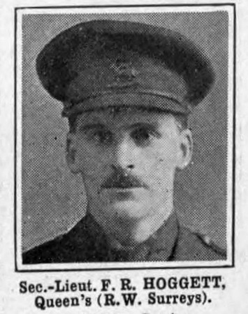 Hoggett F R 2nd Lt Queens Royal West Surrey Regiment