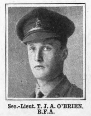 O'Brien T J A 2nd Lt Royal Field Artillery
