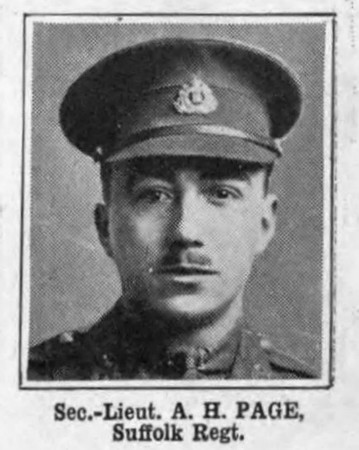 Page A H 2nd Lt Suffolk Regiment