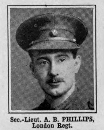 Phillips A B 2nd Lt 12th London Regiment