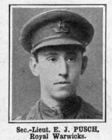Pusch E J 2nd Lt Royal Warwickshire Regiment