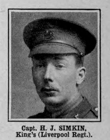 Simkin H J Captain Kings Liverpool Regiment