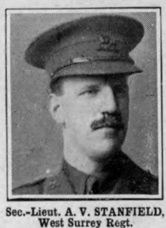 Stanfield A V 2nd Lt Queens West Surrey Regiment