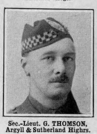 Thomson G 2nd Lt Argyll And Sutherland Highlanders