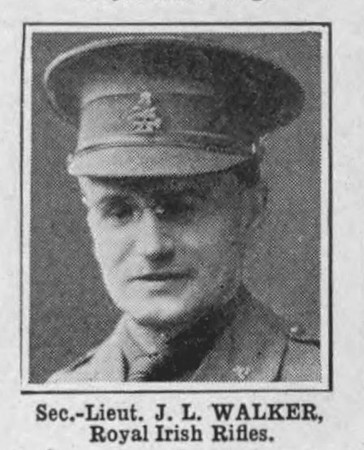Walker J L 2nd Lt Royal Irish Rifles