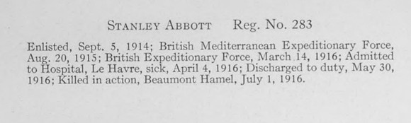 Abbott S 238 Newfoundland Regiment