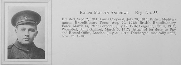 Andrews R M 55 Sergt Newfoundland Regiment