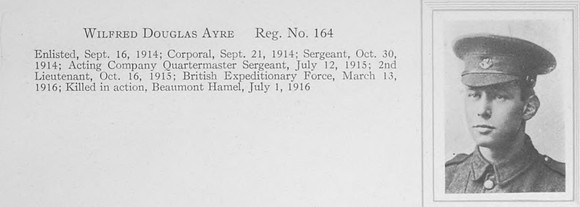 Ayre W D Sergt 164 Newfoundland Regiment