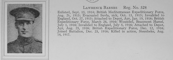 Barnes L Pte 528 Newfoundland Regiment