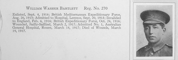 Bartlett W W Pte 270 Newfoundland Regiment