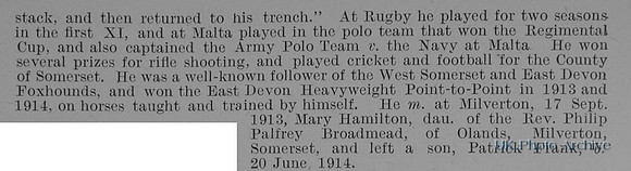 Hancock R E Lt DSO 1st Devonshire Regiment Obit Part 2