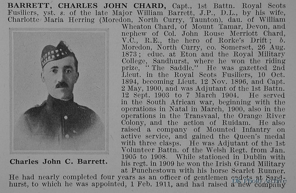 Barrett C J C Captain 1st Royal Scots Fusiliers Obit Part 1