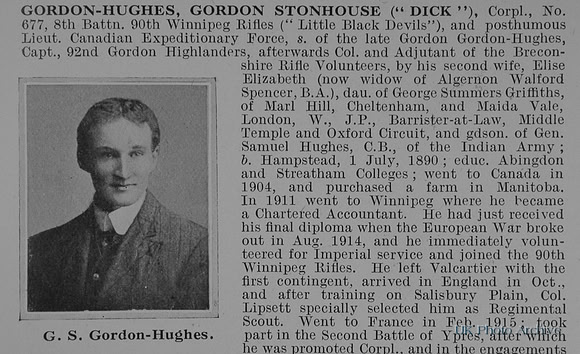 Gordon-Hughes G S Cpl 677 8th Canadian Expeditionary Force Obit Part 1