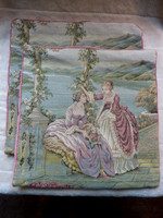 Pair Of Buckingham Tapestry Cushion Covers Terrace With Ladies