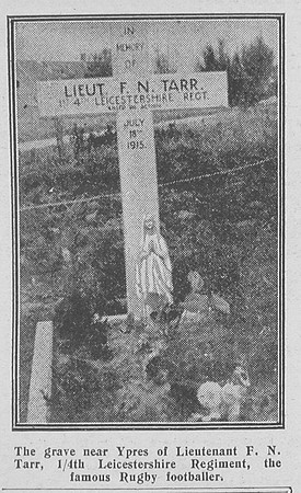 Tarr F N Lt 4th Leics Regt Grave Marker Graphic 31.1