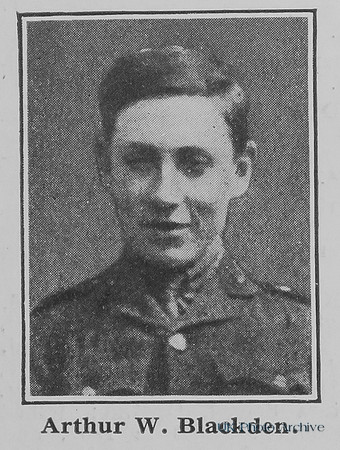 Blackden A W 2nd Lt Royal Field Artillery