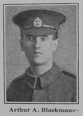 Blackman A A Rfn 4026 8th London Regiment