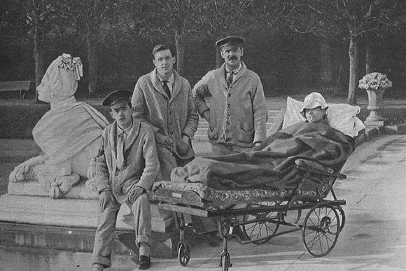 British Soldiers Resting In The Grounds Of The American War Hospital In Paignton