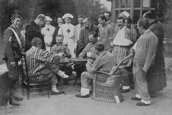 Wounded Belgian Soldiers At Farnborough Court Aldershot 1914